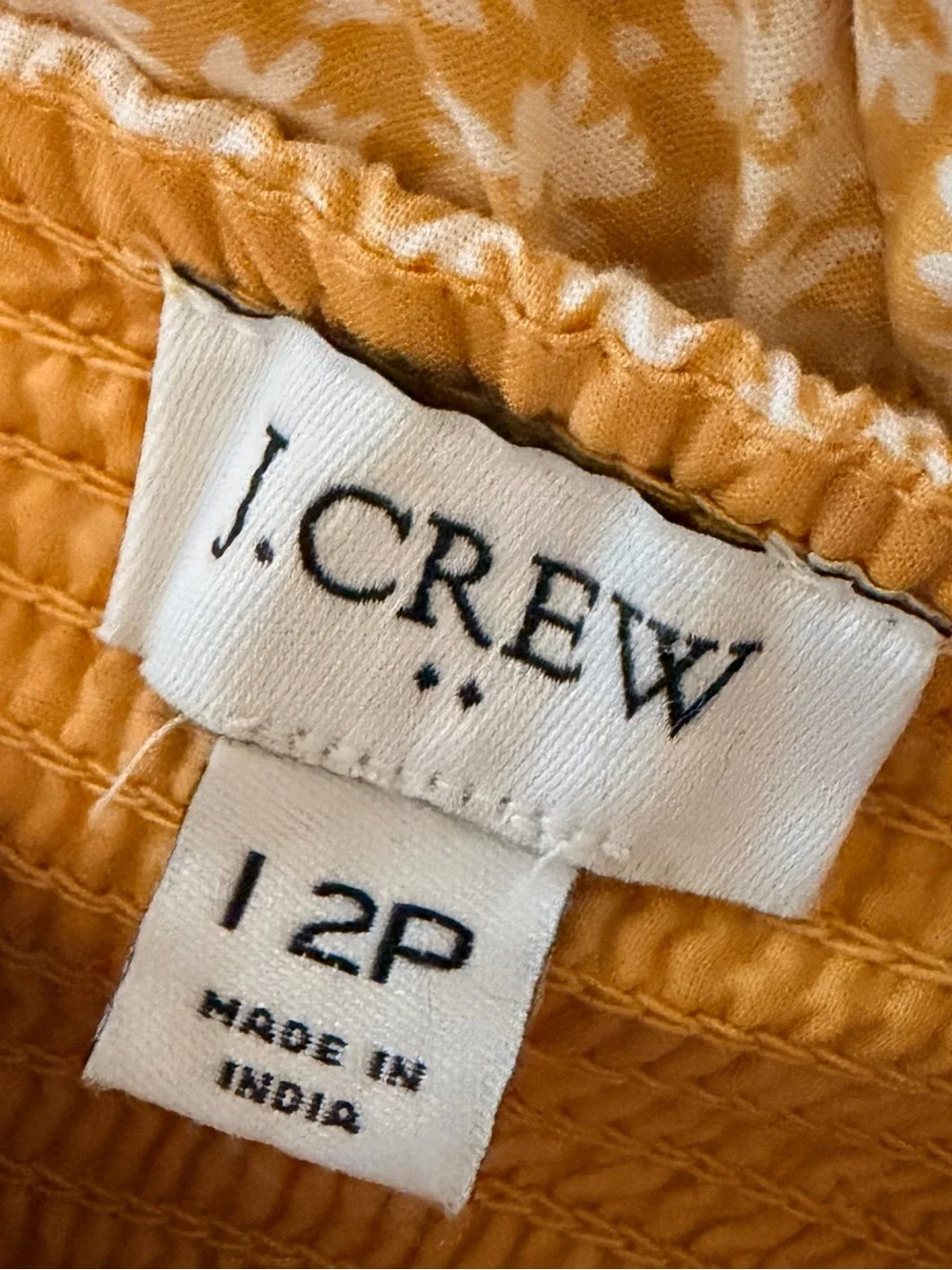 J.Crew Yellow Floral Ruffle Midi Dress 12P Petite NWOT